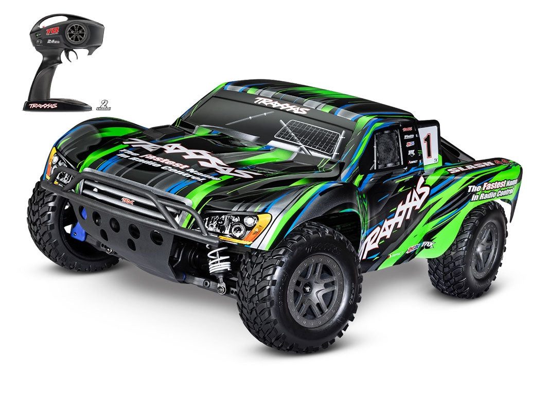 TRAXXAS SLASH 1/10 4X4 BL-2S BRUSHLESS SHORT COURSE TRUCK RTR-GREEN TRA68154-4 GREEN