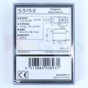 Futaba Digital Servo S3152 Torque 5Kg-Wt.42.8G