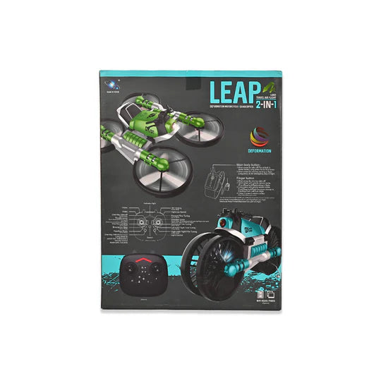 MOTOR CYCLE/QUADCOPTER TOY-LEAP 2 IN 1 (BLUE AND GREEN)