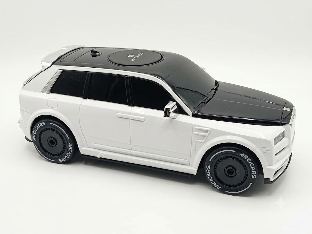 TELECAR 1/18 SCALE WITH HD CAMERA RC CAR BLACK/WHITE