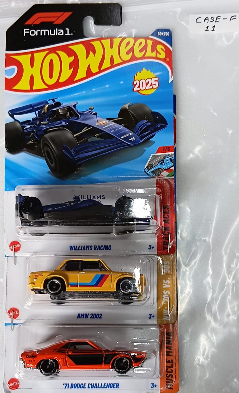 HOT WHEELS - CASE F (2025) - BASIC CAR ASSORTED (PACK OF 3 )-DIECAST