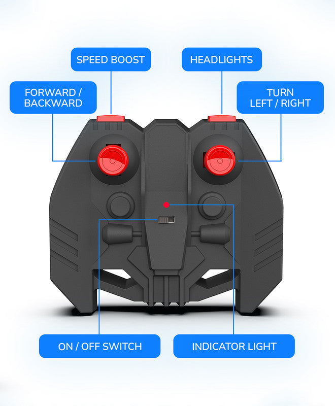 MIRANA TRACER APP AND REMOTE CONTROL CAR - 1.5X POWERFUL NITRO, AR GAME, ANTI SKID TYRE, LUMINOUS HEADLIGHTS, 1200 MAH LI-ION RECHARGEABLE BATTERY ( RED )