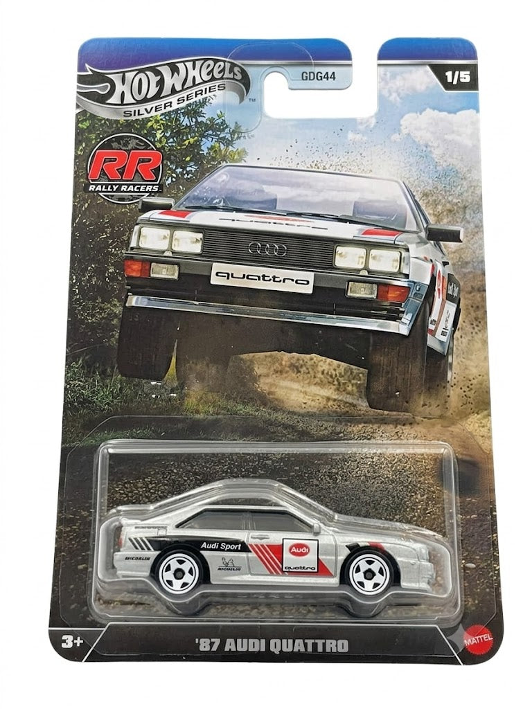 HOTWHEELS SILVER SERIES 87 AUDI QUATTRO WHITE & SILVER