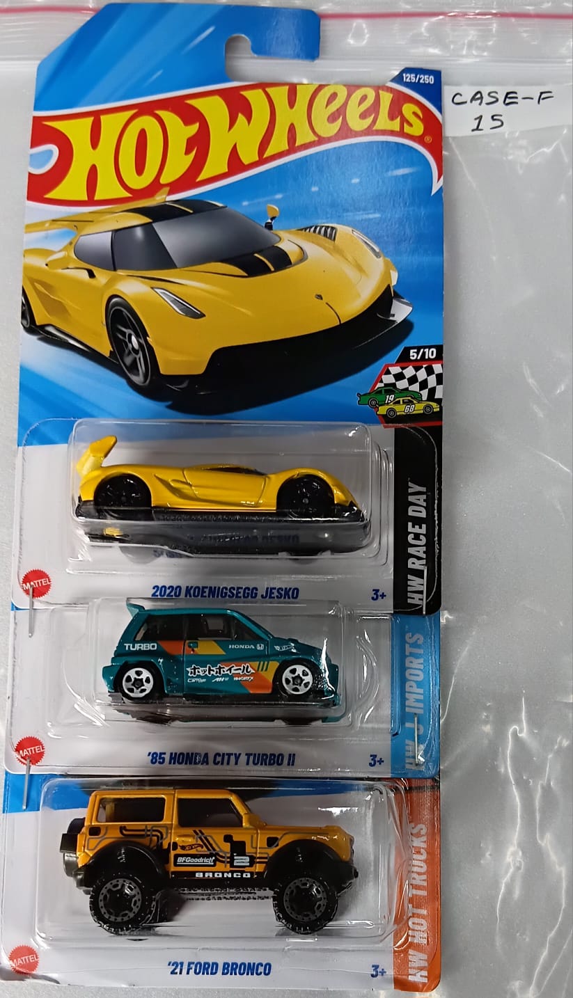 HOT WHEELS - CASE F (2025) - BASIC CAR ASSORTED (PACK OF 3 )-DIECAST