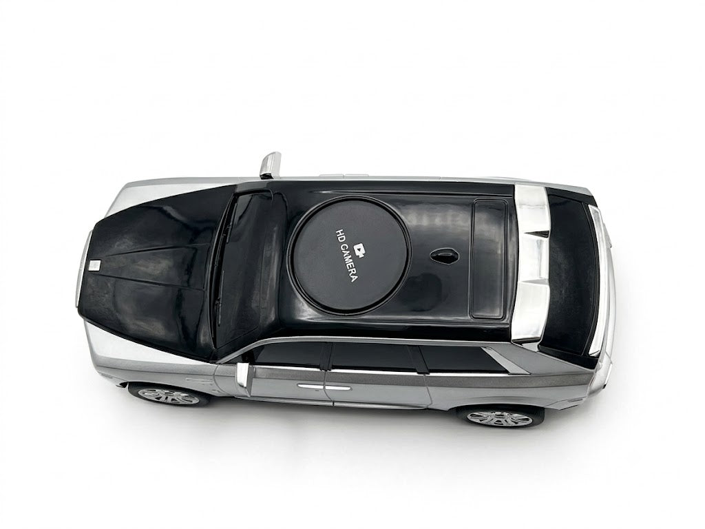 TELECAR 1/18 SCALE WITH HD CAMERA RC CAR BLACK/WHITE