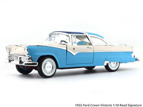 DIE CAST ROAD SIGNATURE 1955 FORD CROWN VICTORIA 1/18 SCALE BLUE NO:92138