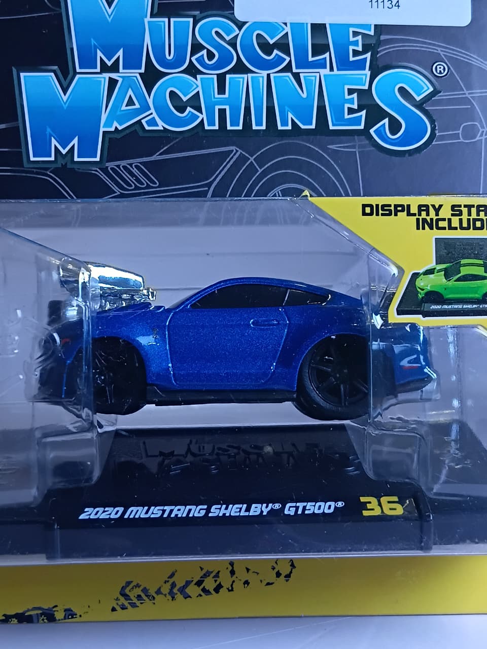 MAISTO MUSCLE MACHINES 1/64 SCALE BLUE 2020 MUSTANG SHEKBY GT500 SERIES 6 MODEL 36 CODE 15526
