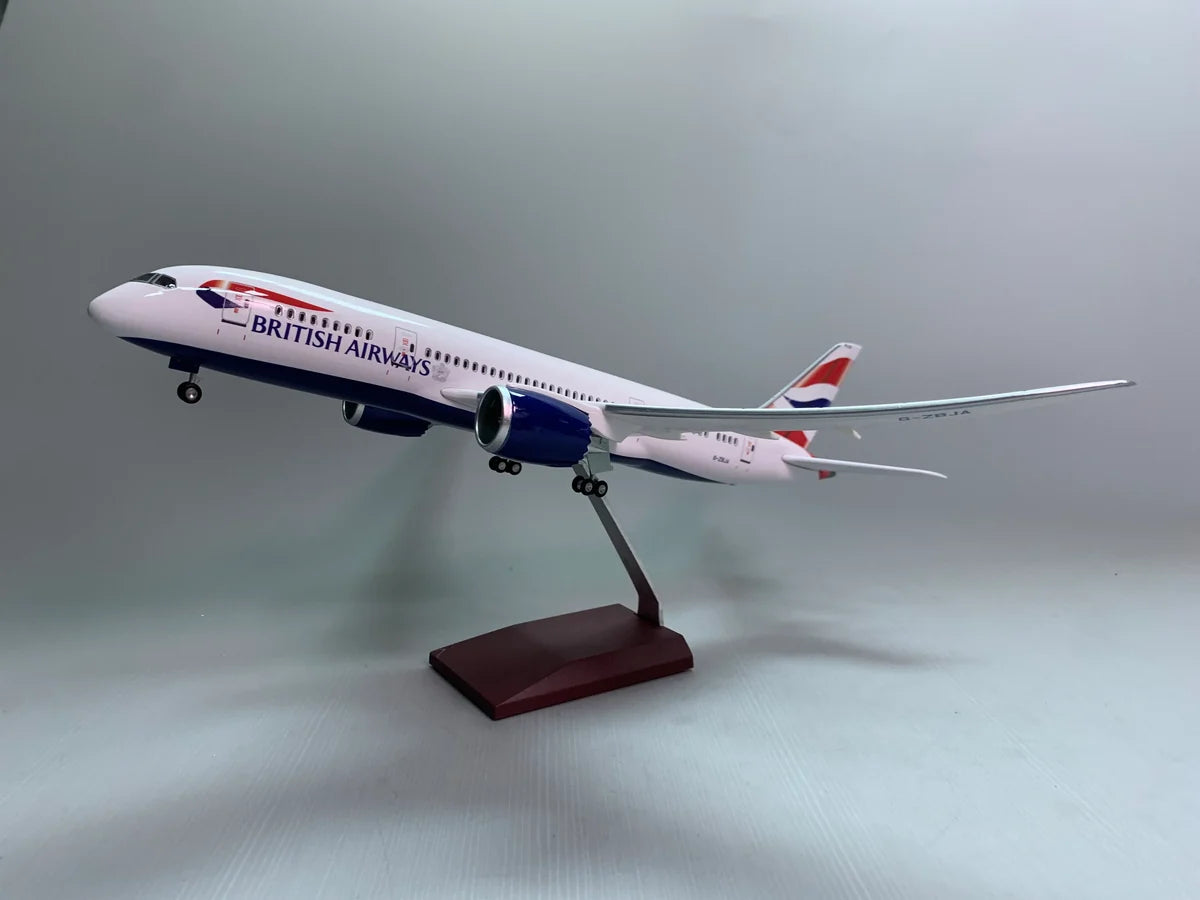 AIRPLANE DIECAST BRITISH AIRWAYS G-ZBJA BOEING 787-8 WITH LED LIGHT DISPLAY 47CM