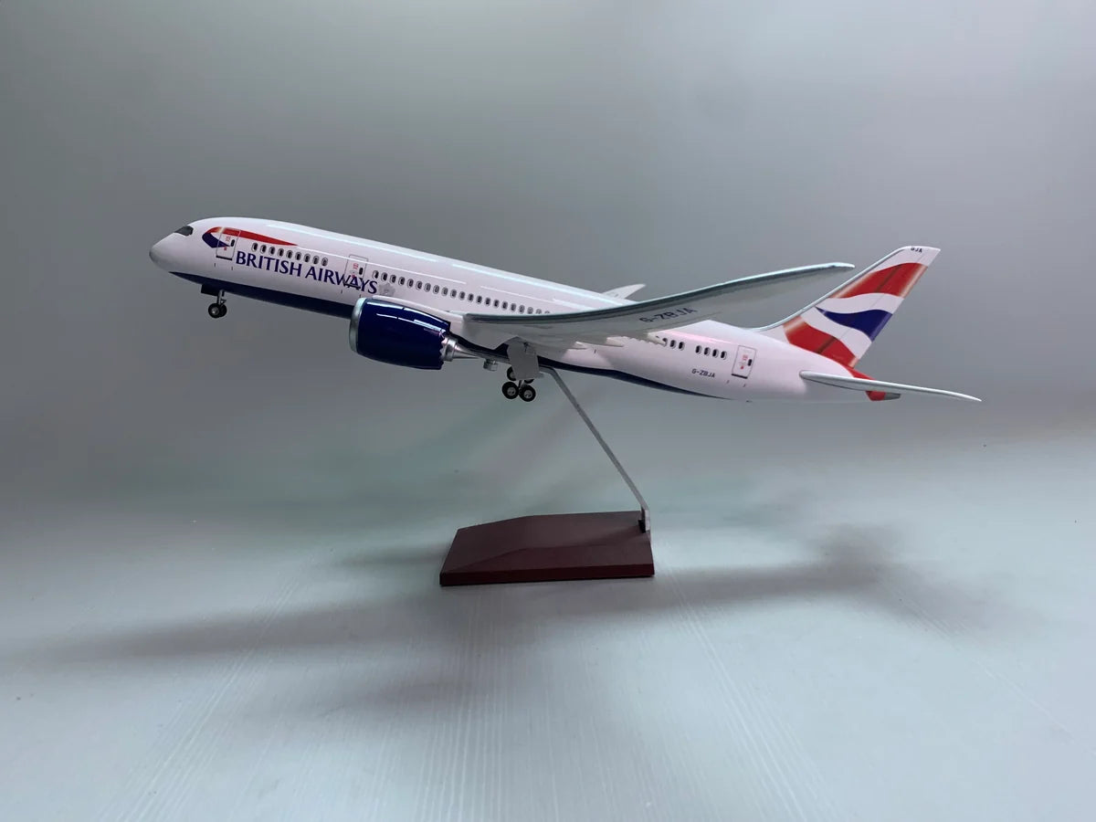 AIRPLANE DIECAST BRITISH AIRWAYS G-ZBJA BOEING 787-8 WITH LED LIGHT DISPLAY 47CM