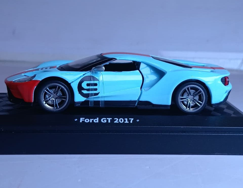 CCA GULF 1:42 FORD GT 2017 DIECAST MODEL 67057F CAR SKY BLUE/ORANGE