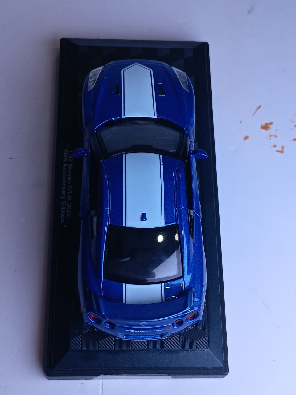 CCA 1:42 NISSAN GT-R (R35) 50Th ANNIVERSARY DIECAST MODEL 67037A CAR BLUE