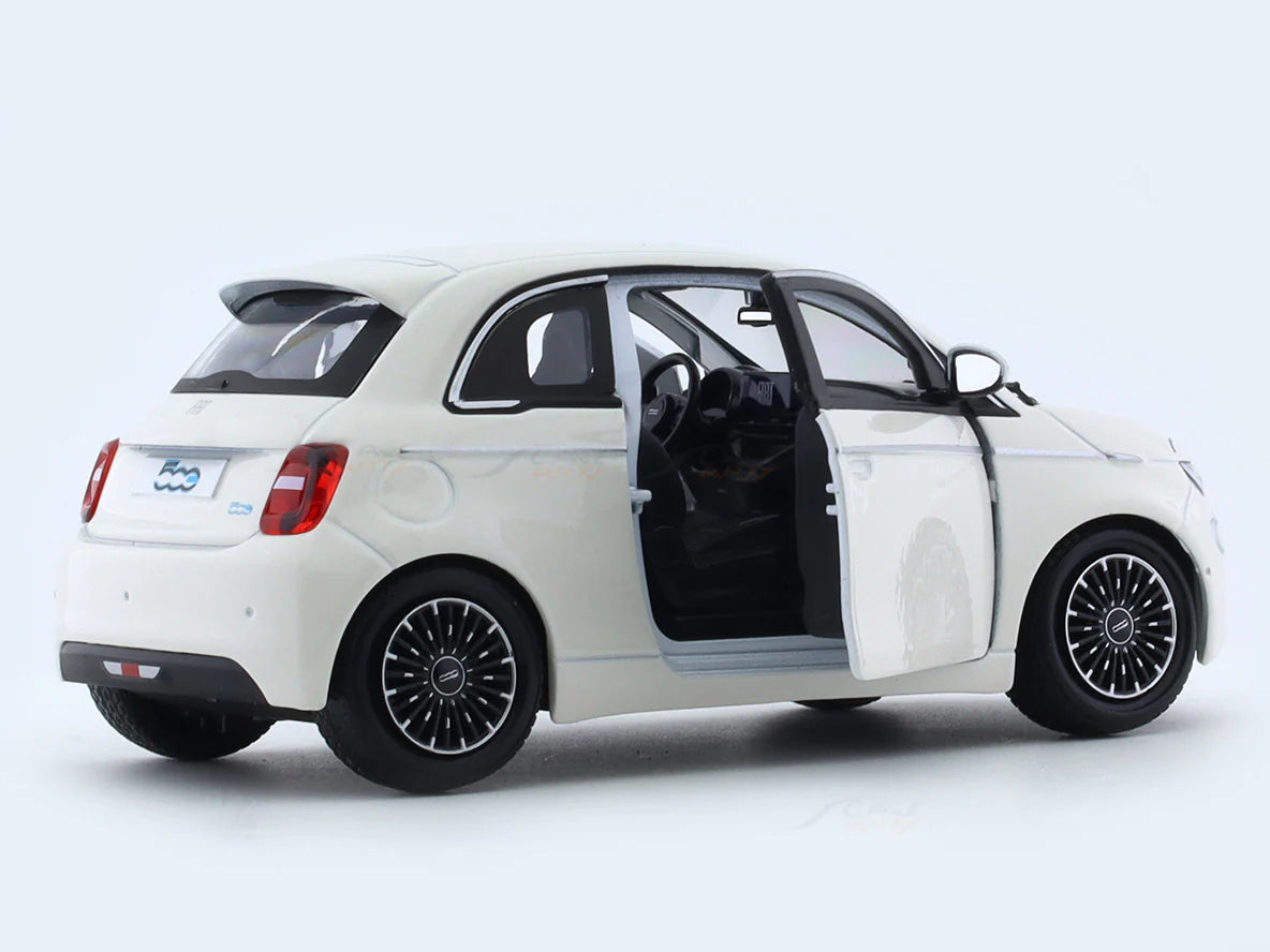 BBURAGO 2023 FIAT 500E WHITE 1:24 SCALE 18-91110W