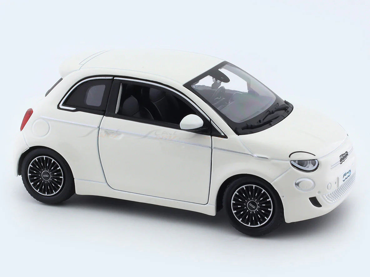 BBURAGO 2023 FIAT 500E WHITE 1:24 SCALE 18-91110W