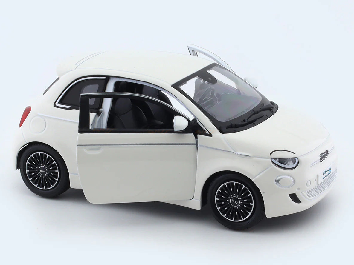 BBURAGO 2023 FIAT 500E WHITE 1:24 SCALE 18-91110W