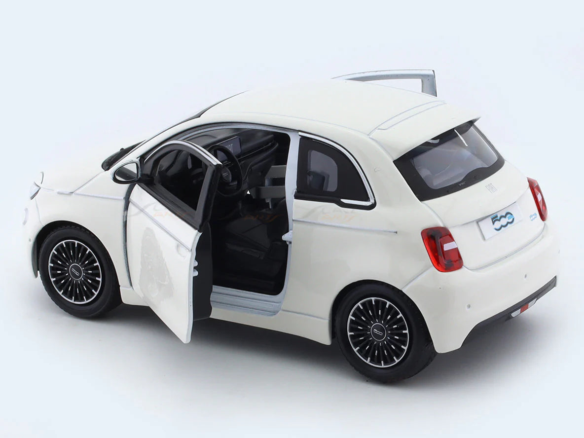 BBURAGO 2023 FIAT 500E WHITE 1:24 SCALE 18-91110W