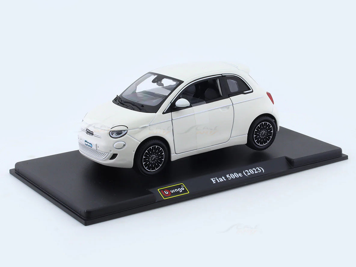 BBURAGO 2023 FIAT 500E WHITE 1:24 SCALE 18-91110W