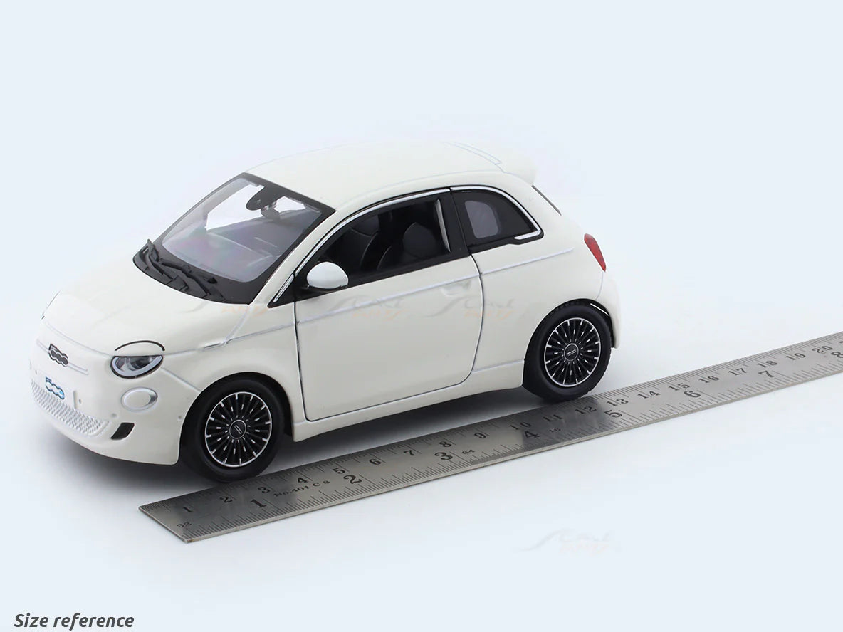 BBURAGO 2023 FIAT 500E WHITE 1:24 SCALE 18-91110W