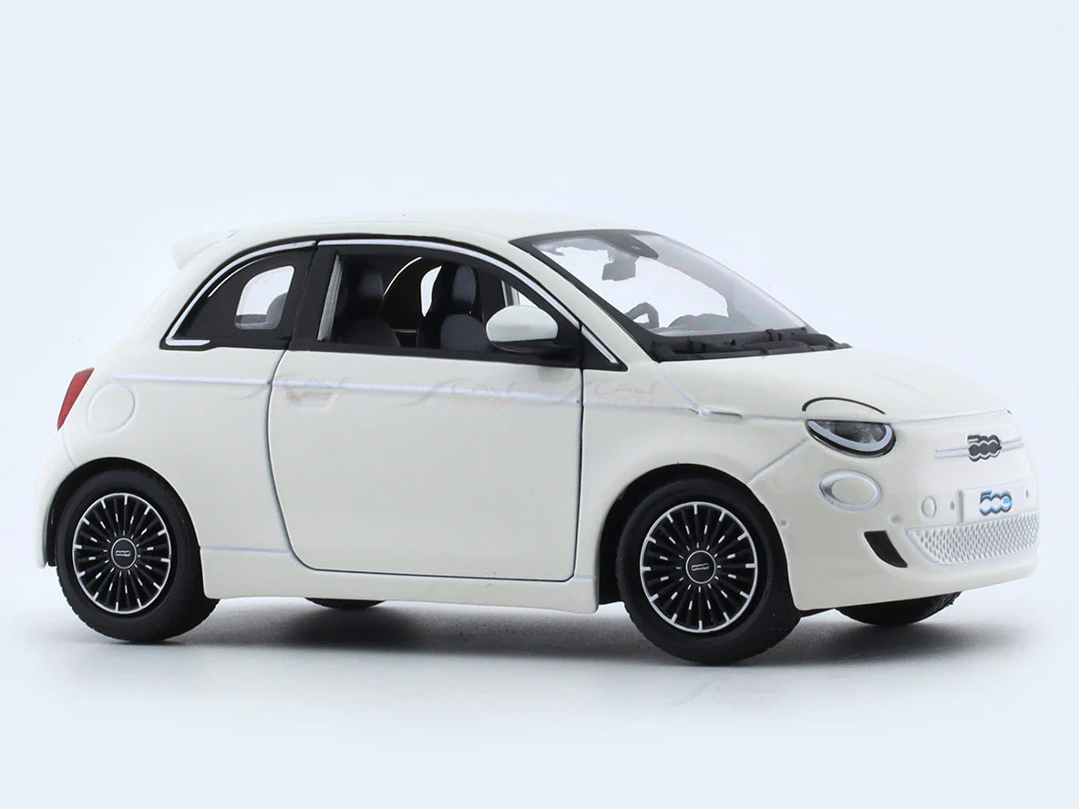 BBURAGO 2023 FIAT 500E WHITE 1:24 SCALE 18-91110W