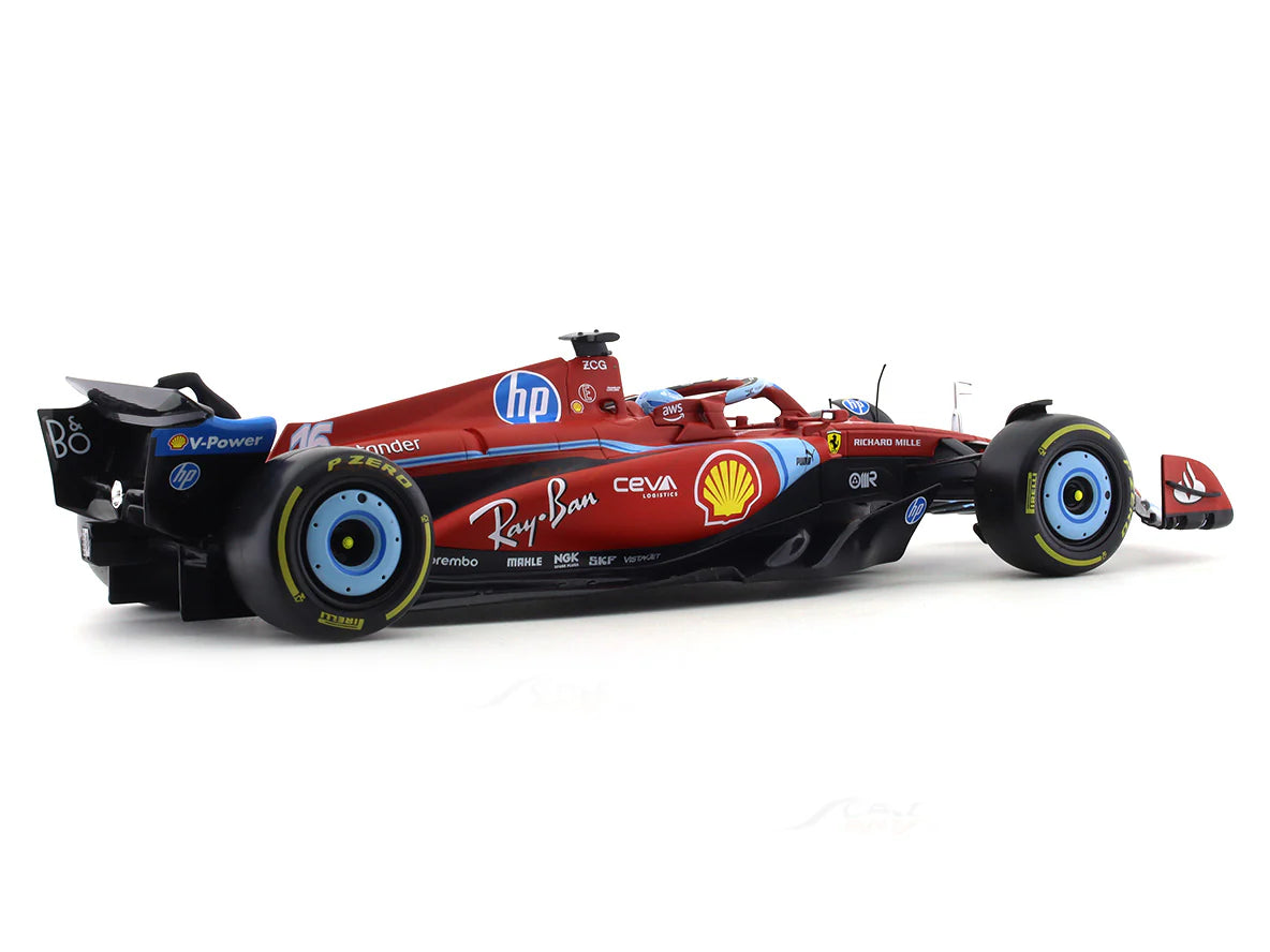 BBURAGO FERRARI SF24 #16 CHARLES LECLERC MIAMI GP 1:18 SCALE DIECAST MODEL
