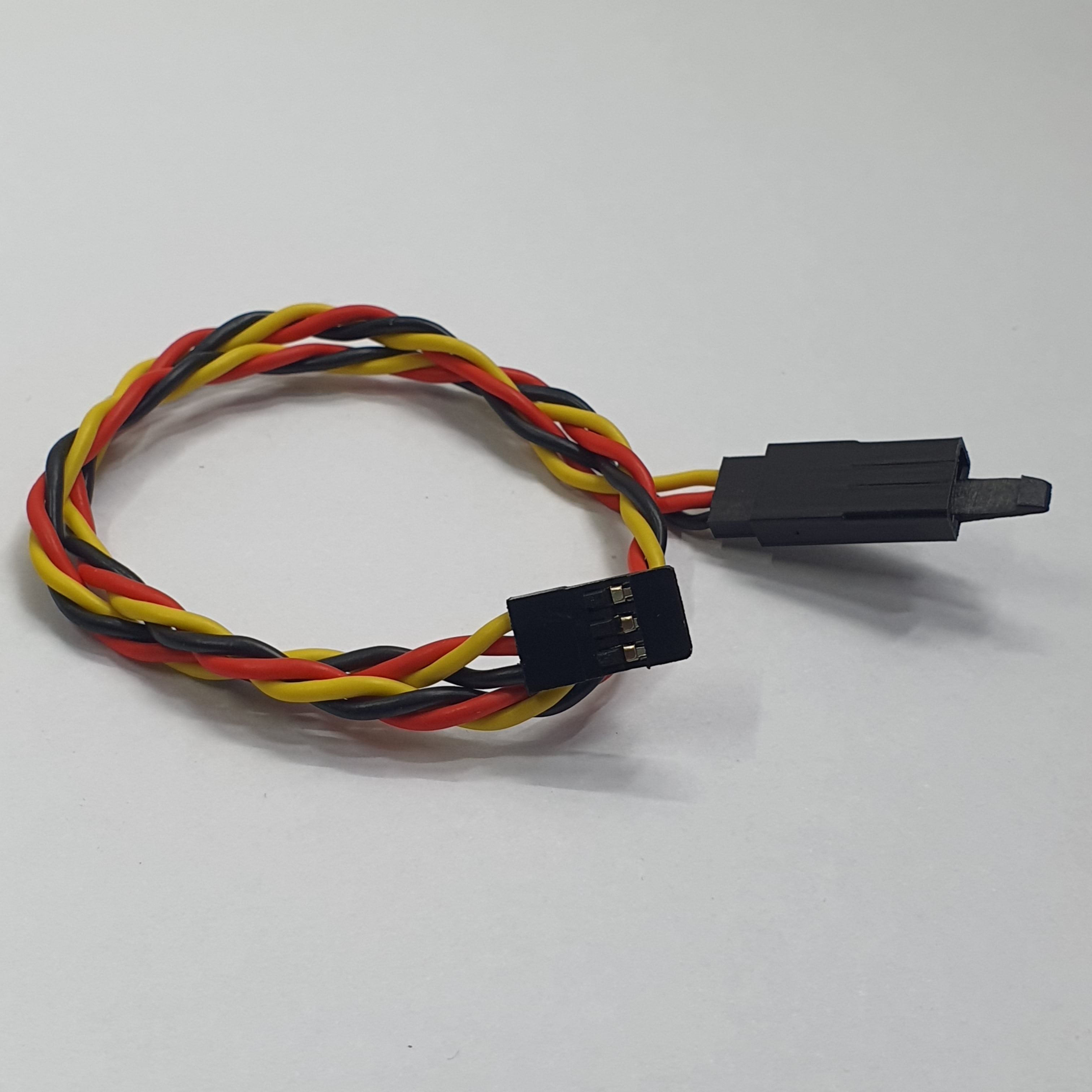 TWISTED 12/30CM 22AWG SERVO LEAD (JR) EXTENTION CABLE WITH HOOK