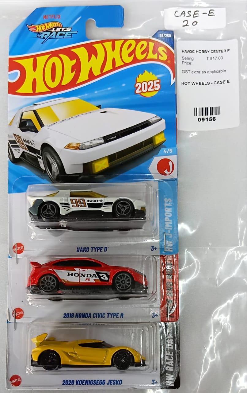 HOT WHEELS - CASE E (2025) - BASIC CAR ASSORTED (PACK OF 3 )-DIECAST