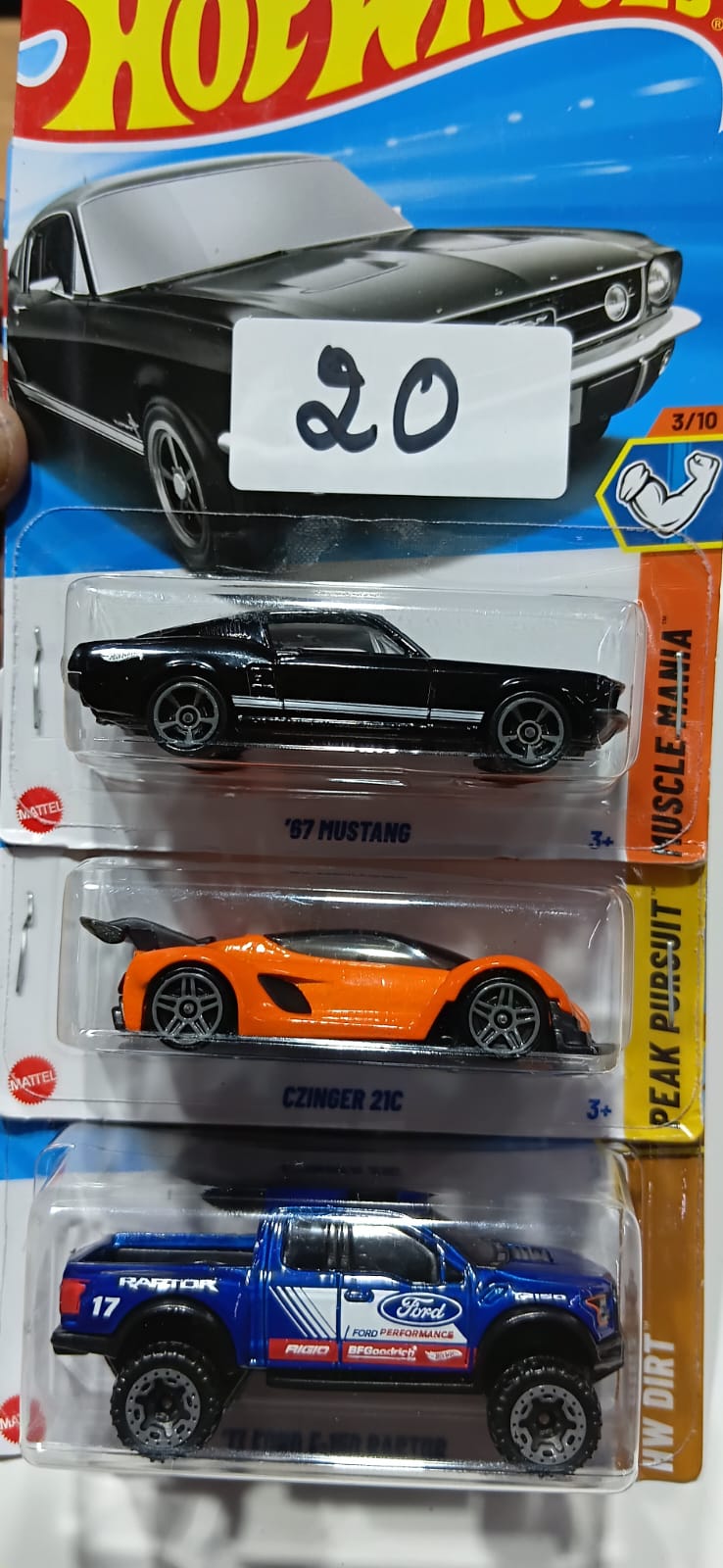 HOT WHEELS CASE-J MAINLINE (PACK OF 3) DIECAST