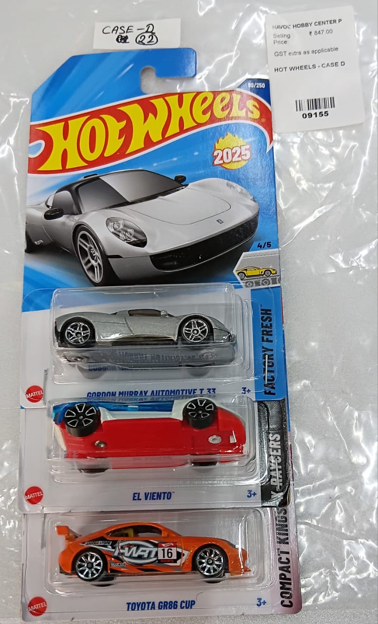 HOT WHEELS - CASE D (2025) - BASIC CAR ASSORTED (PACK OF 3 )-DIECAST