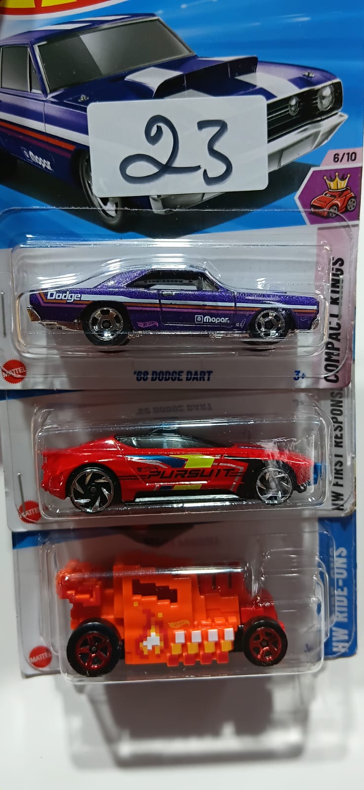 HOT WHEELS CASE-G MAINLINE (PACK OF 3) DIECAST