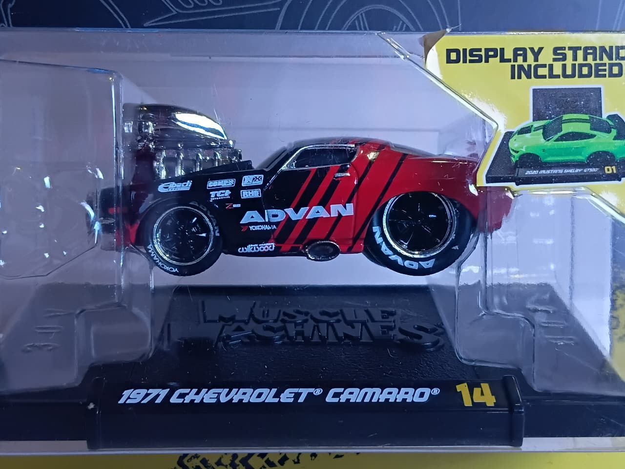 MAISTO MUSCLE MACHINE 1/64 SCALE 1971 CHEVROLET CAMARO RED & BLACK METAL DIECAST SERIES 3 MODEL 14