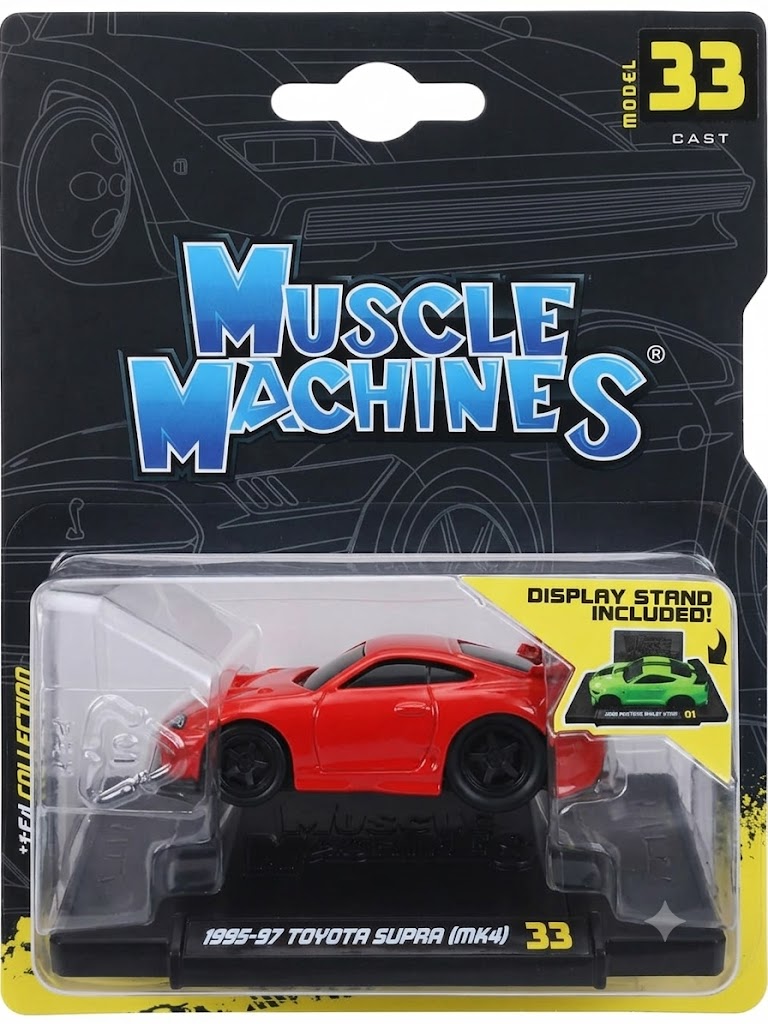 MAISTO MUSCLE MACHINES 1/64 SCALE 1995-97 TOYOTA SUPRA (MK4) METAL DIECAST RED SERIES 6 MODEL 33 CODE 15526