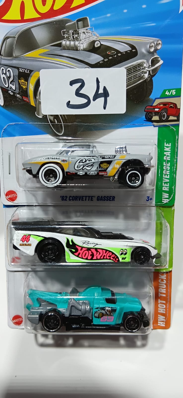 HOT WHEELS CASE-J MAINLINE (PACK OF 3) DIECAST