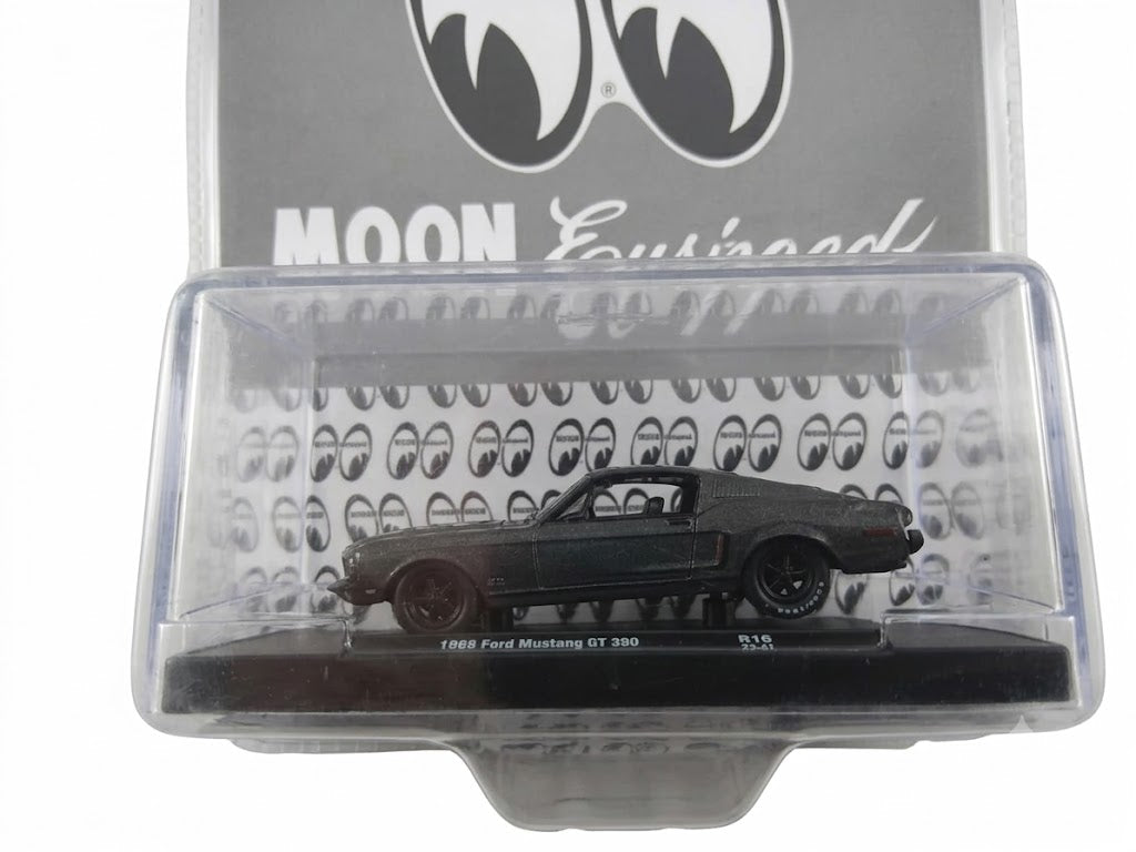 FORD MUSTANG 1968 GT 390 R16 1/64 SCALE DARK GREY METAL DIECAST CODE # 31500-MJS 64