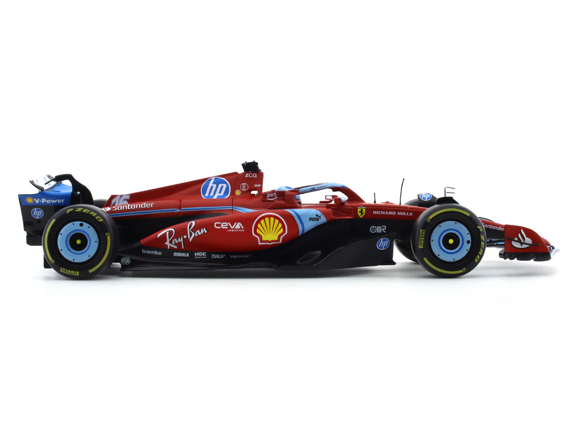 BBURAGO 2024 F1 FERRARI DELUXE SF24-#16 CHARLES LECLERC 1/18 SCALE DIECAST MODEL 18-16821-1