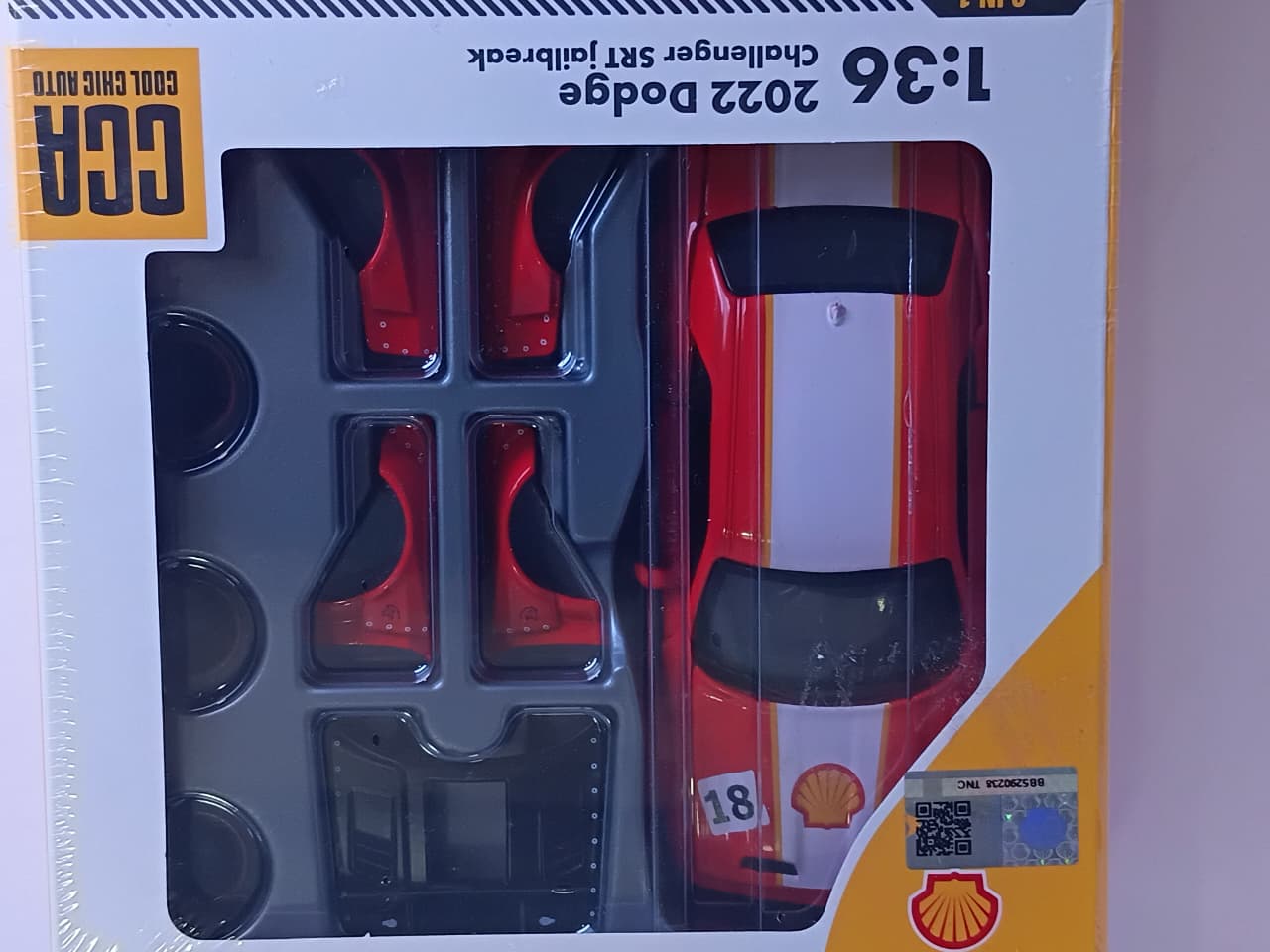 CCA DODGE 2022 CHALLENGER SRT JAILBREAK 2 IN 1 DIE CAST MODEL 8873S3 1:36 RED / WHITE
