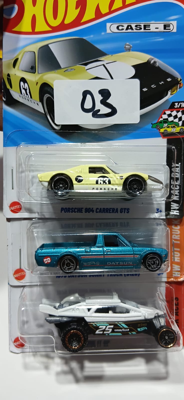 HOT WHEELS - CASE E (2025) - BASIC CAR ASSORTED (PACK OF 3 )-DIECAST