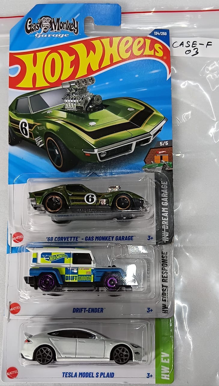 HOT WHEELS - CASE F (2025) - BASIC CAR ASSORTED (PACK OF 3 )-DIECAST