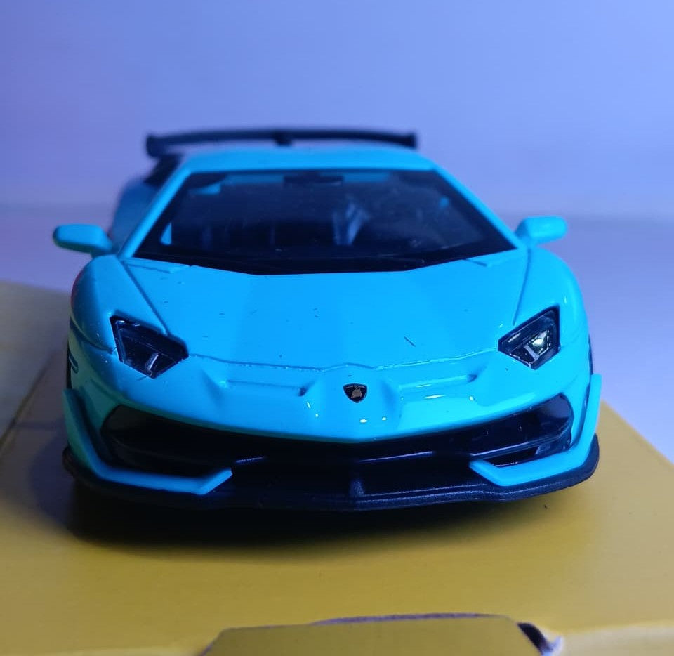 CCA LAMBORGHINI AVENTADOR SVJ 1/36 12005 SKY BLUE & BLUE DIECAST MODEL