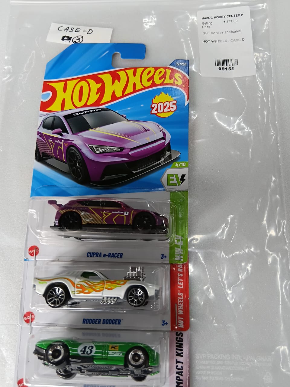 HOT WHEELS - CASE D (2025) - BASIC CAR ASSORTED (PACK OF 3 )-DIECAST