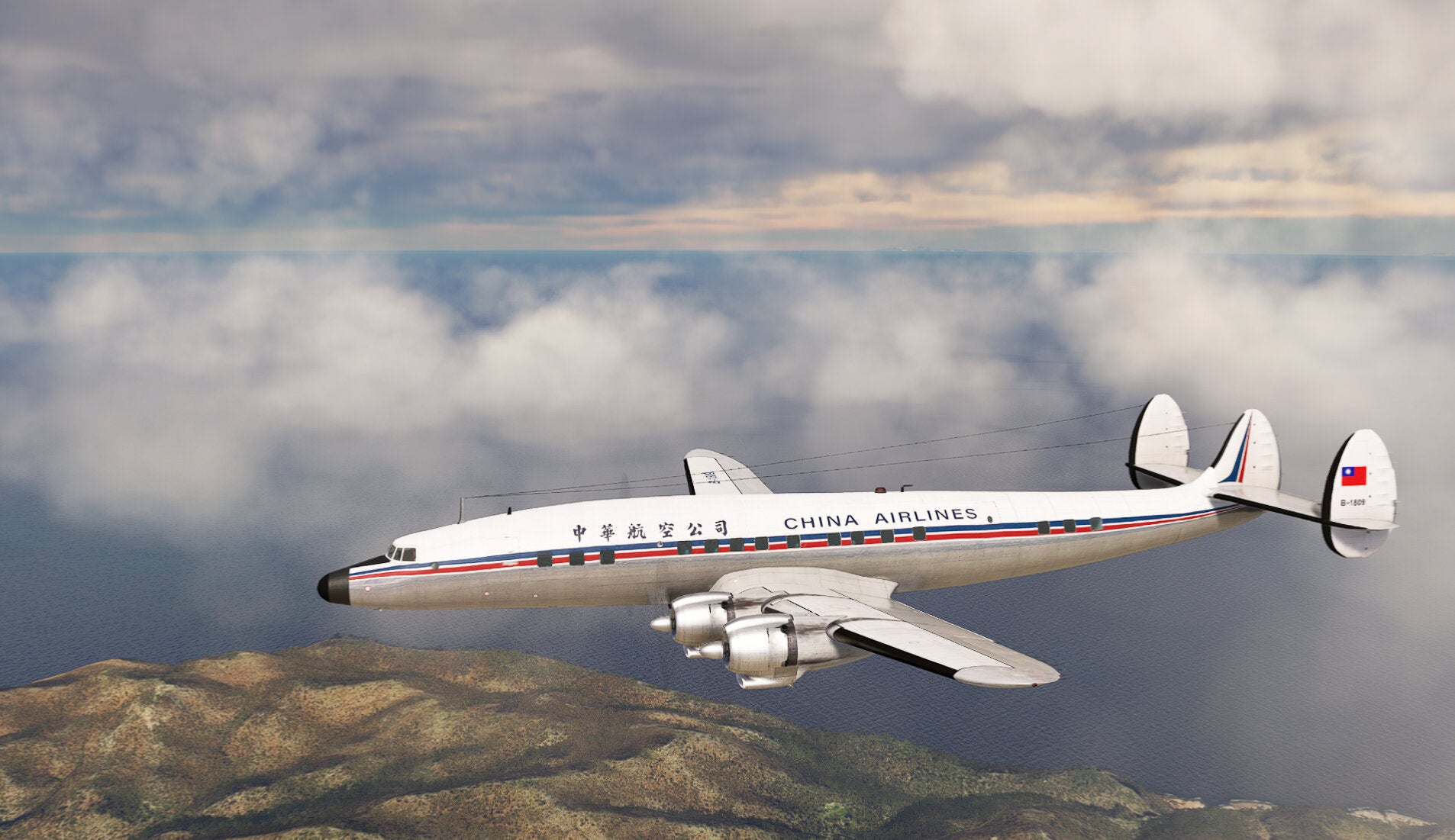 Airplane Diecast China AIRLINES B-1809 1:500 Scale