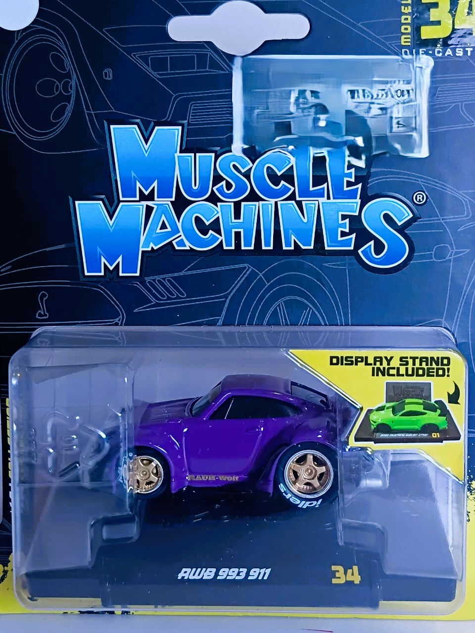 MAISTO MUSCLE MACHINES 1/64 SCALE SERIES 6 AWB 993 911 PURPLE (MODEL 34) CODE 15526