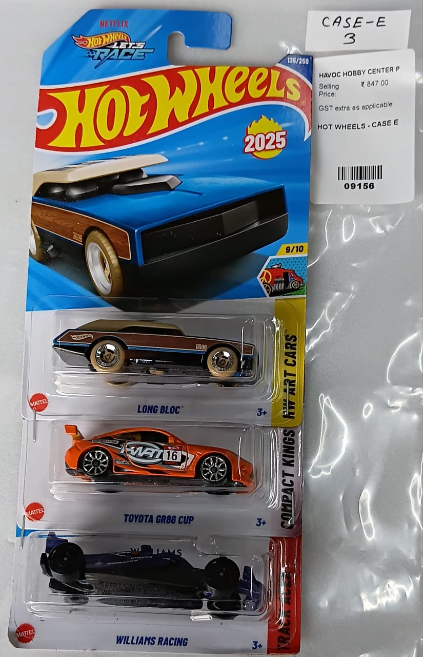 HOT WHEELS - CASE E (2025) - BASIC CAR ASSORTED (PACK OF 3 )-DIECAST