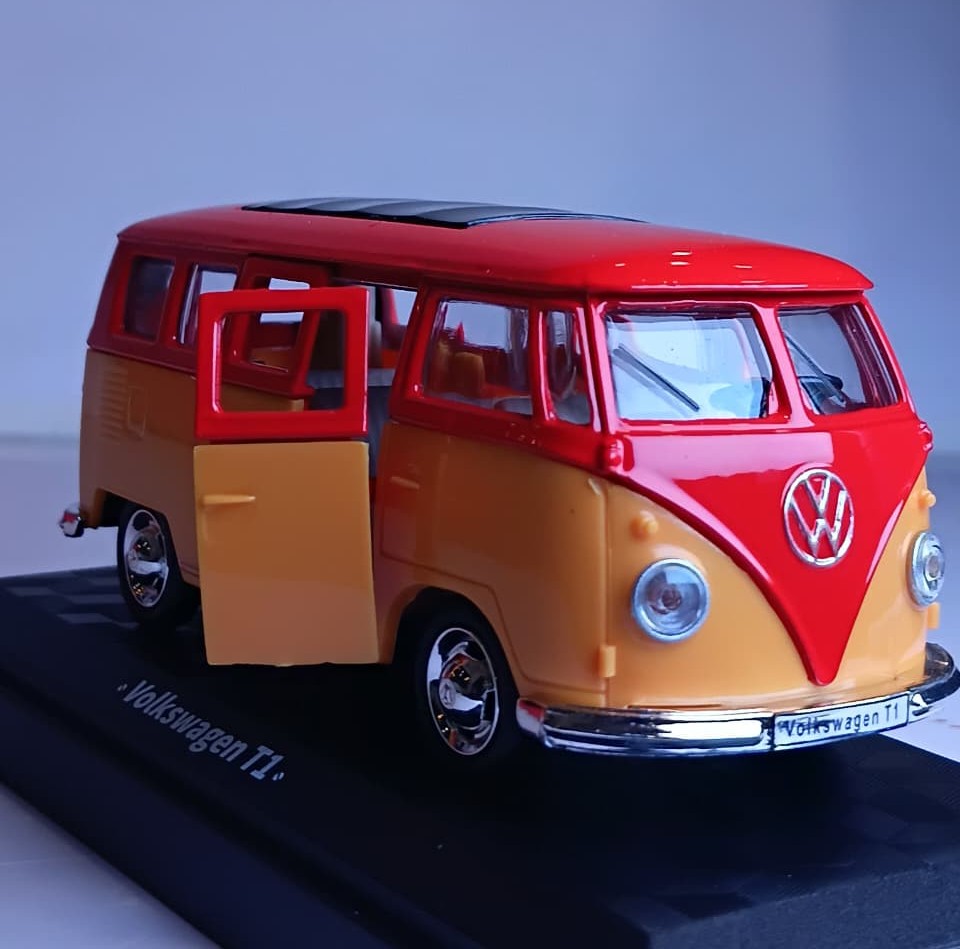 CCA 1:38 VOLKSWAGEN T1 DIECAST MODEL 67050E CAR RED/YELLOW