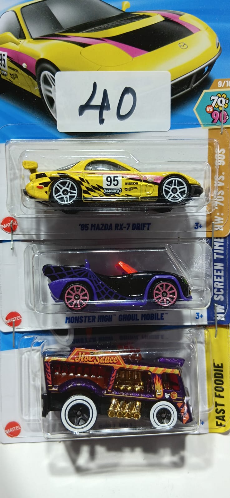 HOT WHEELS CASE-H MAINLINE (PACK OF 3) DIECAST