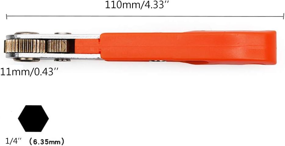 AASONS MINI MAGNETIC RATCHET WRENCH 1/4"(6.35MM) HEXAGON HEAD SCREWDRIVER