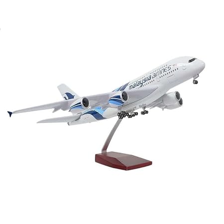 AIRPLANE DIECAST MALAYSIA AIRLINES 9M-MNB AIRBUS A380 WITH LED LIGHT DISPLAY 47CM