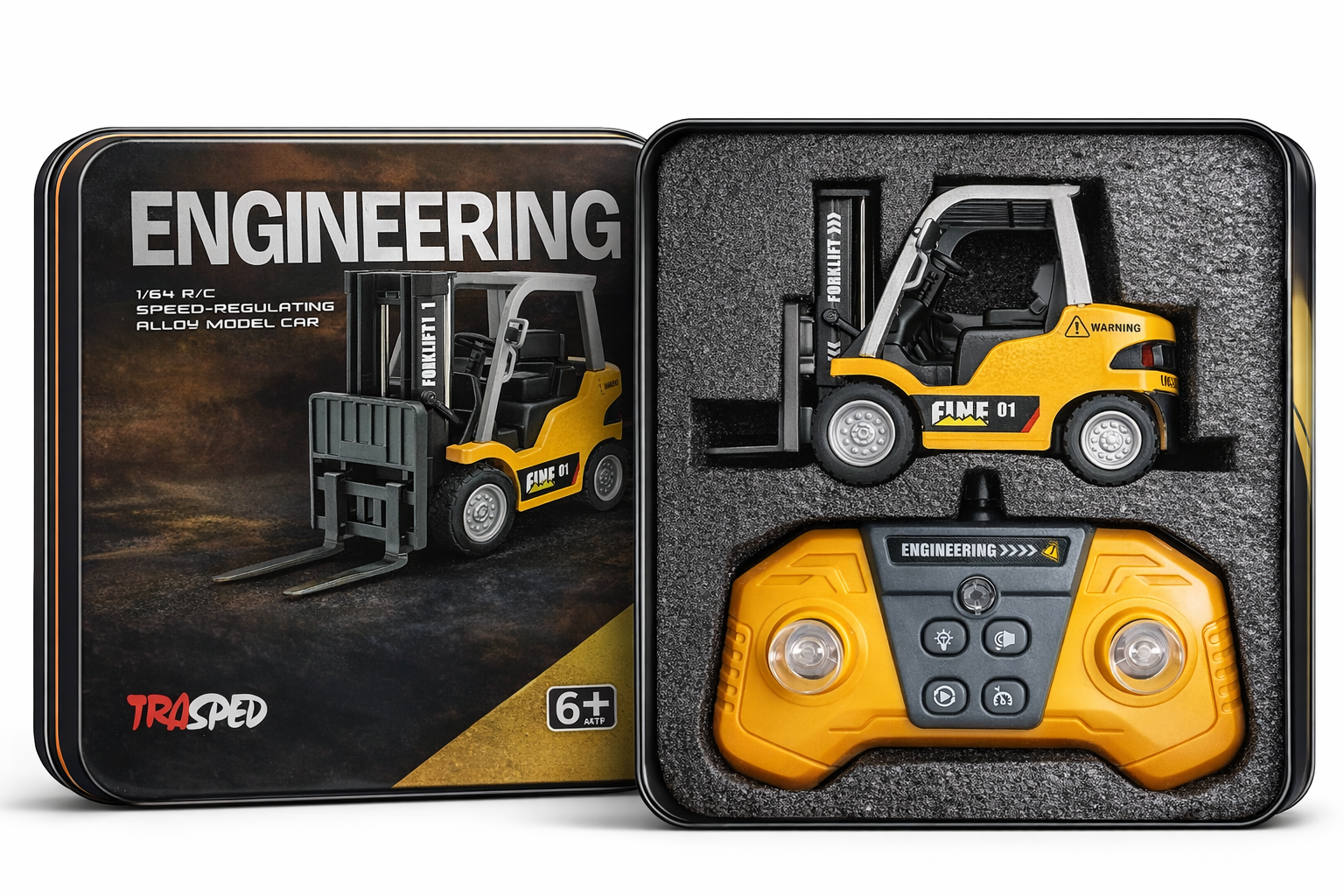 RC FORKLIFT IN MINI SCALE 1:64 ENGINEERING SPEED REGULATING CAR MODEL