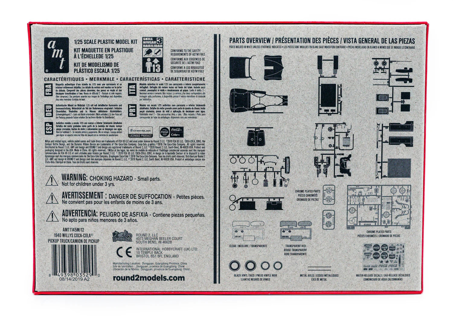 AMT 1940 WILLYS COCA-COLA PICKUP TRUCK/GASSER 1/25 SCALE AUTHENTIC MODEL KIT AMT1145M/12