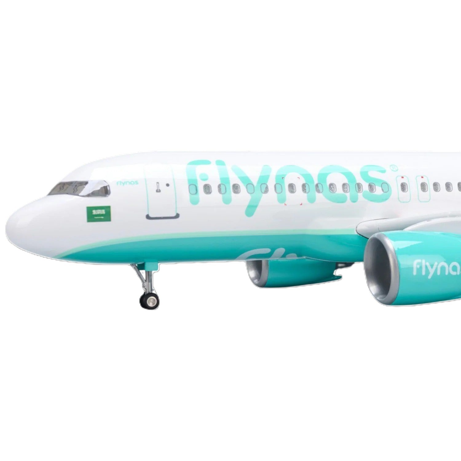 AIRPLANE DIE-CAST FLYNAS HZ-NS22 AIRBUS A320 NEO WITH LED LIGHT DISPLAY 47CM