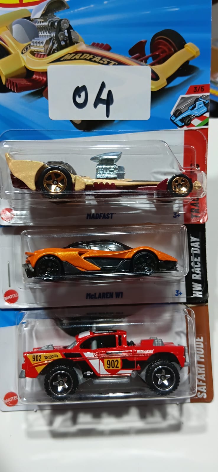 HOT WHEELS CASE-H MAINLINE (PACK OF 3) DIECAST