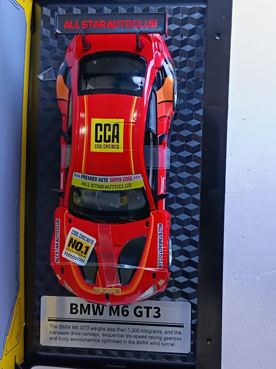 CCA BMW M6 GT3 1/24 SCALE 68268K RED DIECAST MODEL